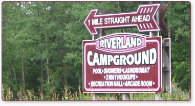 Riverland Campground and R.V. Park Road Sign