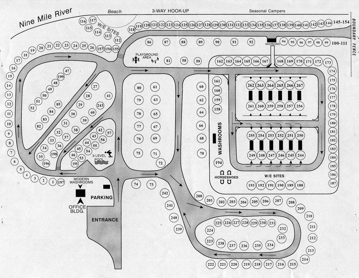 RIVERLAND Campground and R.V. Park Map